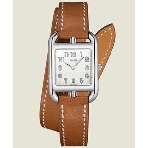 Hermès Cape Cod  Small model Brown Calfskin Watch 31mm
